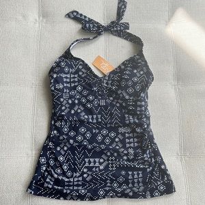 NWT Kona Sol Halter. Navy and White. S